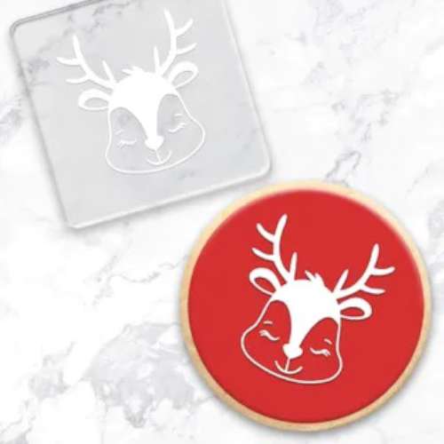 Reindeer Cookie Debosser Stamp - Click Image to Close